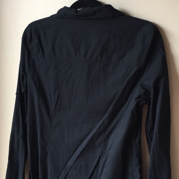 Button Down Shirt Dress - Black - Picture 3 of 4